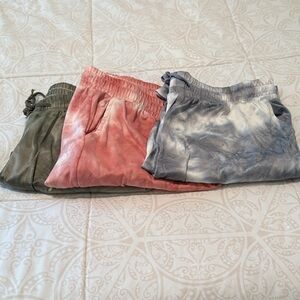 Bundle of 3 Hello Mello tie dye joggers